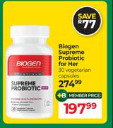Biogen Supreme Probiotic For Her 30 Vegetarian Capsules