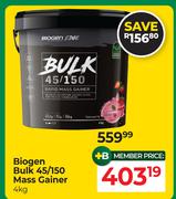 Biogen Bulk 45/150 Mass Gainer-4Kg