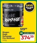 Biogen Rage Rampage Pre Workout-400g
