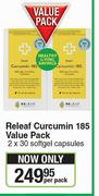 Releaf Curcumin 185 Value Pack (2 x 30 Softgel Capsules)-Per Pack