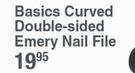 Basics Curved Double Sided Emery Nail File