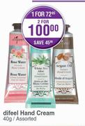 Difeel Hand Cream Assorted-40g Each