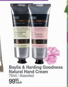 Baylis & Harding Goodness Natural Hand Cream Assorted-75ml Each