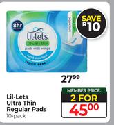 Lil-Lets Ultra Thin Regular Pads-For 2 x 10's Pack