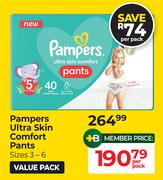 Pampers Ultra Skin Comfort Pants (Sizes 3-6)-Per Pack