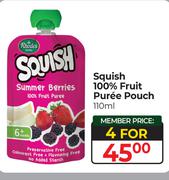Squish 100% Fruit Puree Pouch-For 4 x 110ml