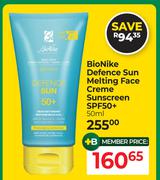 Bio-Nike Defence Sun Melting Face Creme Sunscreen SPF50+-50ml