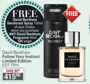 David Beckham Follow Your Instinct (Limited Edition) EDT 75ml
