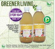 Lifestyle Food Organic Raw Apple Cider Vinegar-500ml Each