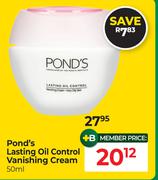 Pond's Lasting Oil Control Vanishing Cream-50ml
