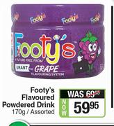 Footy's Flavoured Powered Drink Assorted-170g