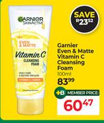 Garnier Even & Matte Vitamin C Cleansing Foam-100ml
