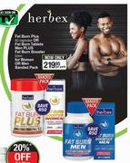 Herbex Fat Burn Plus 60 Cap Or Fat Burn Tab Men + Fat Burn Booster 50ml For Women Or Men Banded Pack
