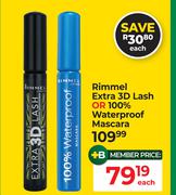 Rimmel Extra 3D Lash Or 100% Waterproof Mascara-Each