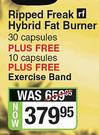 Ripped Freak Hybrid Fat Burner 30 Capsules Plus Free 10 capsules & Plus Free Exercise Band