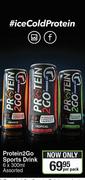 Ice Cold Protein 2 Go Sports Drink Assorted-6 x 300ml Per Pack