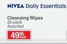 Nivea Daily Essentials Cleansing Wipes-25's Pack 