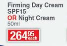 Nivea Firming Day Cream SPF15 Or Night Cream-50ml Each