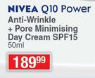 Nivea Q10 Power Anti Wrinkle + Pore Minimising Day cream SPF15-50ml 