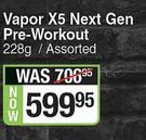 Muscletech Vapor X5 Next Gen Pre Workout Assorted-228g