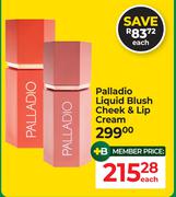 Palladio Liquid Blush Cheek & Lip Cream-Each