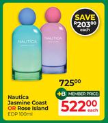 Nautica Jasmine Coast Or Rose Island EDP-100ml Each