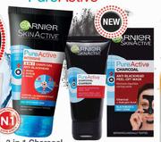 Garnier 3 In 1 Charcoal Anti-Blackhead Wash, Scrub & Mask-150ml 