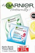 Garnier Hydra Bomb Tissue Mask Assorted-1 Mask Each