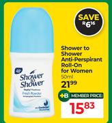 Shower To Shower Anti Perspirant Roll On For Women-50ml