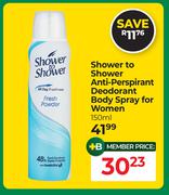 Shower To Shower Anti Perspirant Deodorant Body Spray For Women-150ml