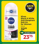 Nivea Black & White Anti Perspirant Roll On For Women-50ml