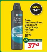 Dove Anti Perspirant Deodorant Body Spray For Men-150ml