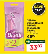 Gillette Venus Blue II 2 Blade Disposable Razors 5 + 2 Razors