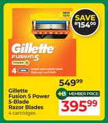 Gillette Fusion 5 Power 5-Blade Razor Blades 4 Cartridges