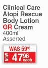 Vaseline Clinical Care Atopi Rescue Body Lotion Or Cream Assorted-400ml Each