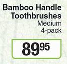 Dentalmate Bamboo Handle Toothbrushes (Medium 4 Pack)