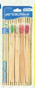 Dentalmate Bamboo Handle Toothbrushes (Medium 4 Pack)