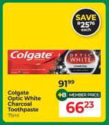 Colgate Optic White Charcoal Toothpaste-75ml