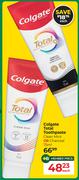Colgate Total Toothpaste Clean Mint Or Charcoal-75ml Each