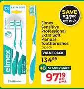 Elmex Sensitive Professional Extra Soft Manual Toothbrushes 2 Pack-Per Pack