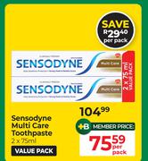 Sensodyne Multi Care Toothpaste-2 x 75ml Per Pack