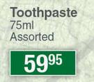 Nature Vital Toothpaste Assorted-75ml