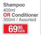 Dove Shampoo 400ml Or Conditioner 350ml Assorted-Each