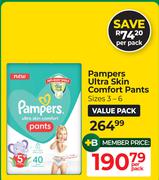Pampers Ultra Skin Comfort Pants Sizes 3-6 Value Pack-Per Pack