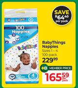 Baby Things Nappies Sizes 1-4 100 Pack-Per Pack