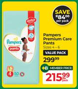 Pampers Premium Care Pants Sizes 4-6 Value Pack-Per Pack