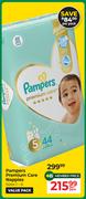 Pampers Premium Care Nappies Sizes 1-6-Per Pack