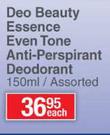 Nivea Deo Beauty Essense Even Tone Anti Perspirant Deodorant Assorted-150ml Each