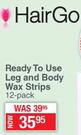 HairGo Ready To Use Leg And Body Wax Strips-12 Pack 