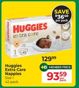 Huggies Extra Care Nappies Size 1 42 Pack-Per Pack